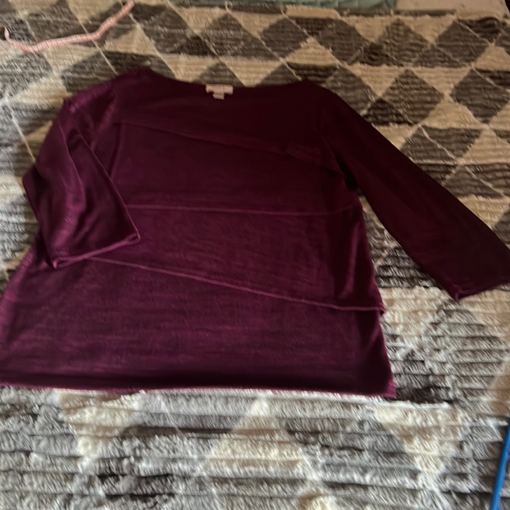 Loft Top size L pink / black with asymmetric layers on front, very soft